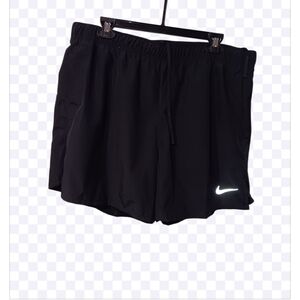 Nike Dri-fit Black Sports Shorts with White Logo Sz XL
